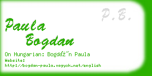 paula bogdan business card